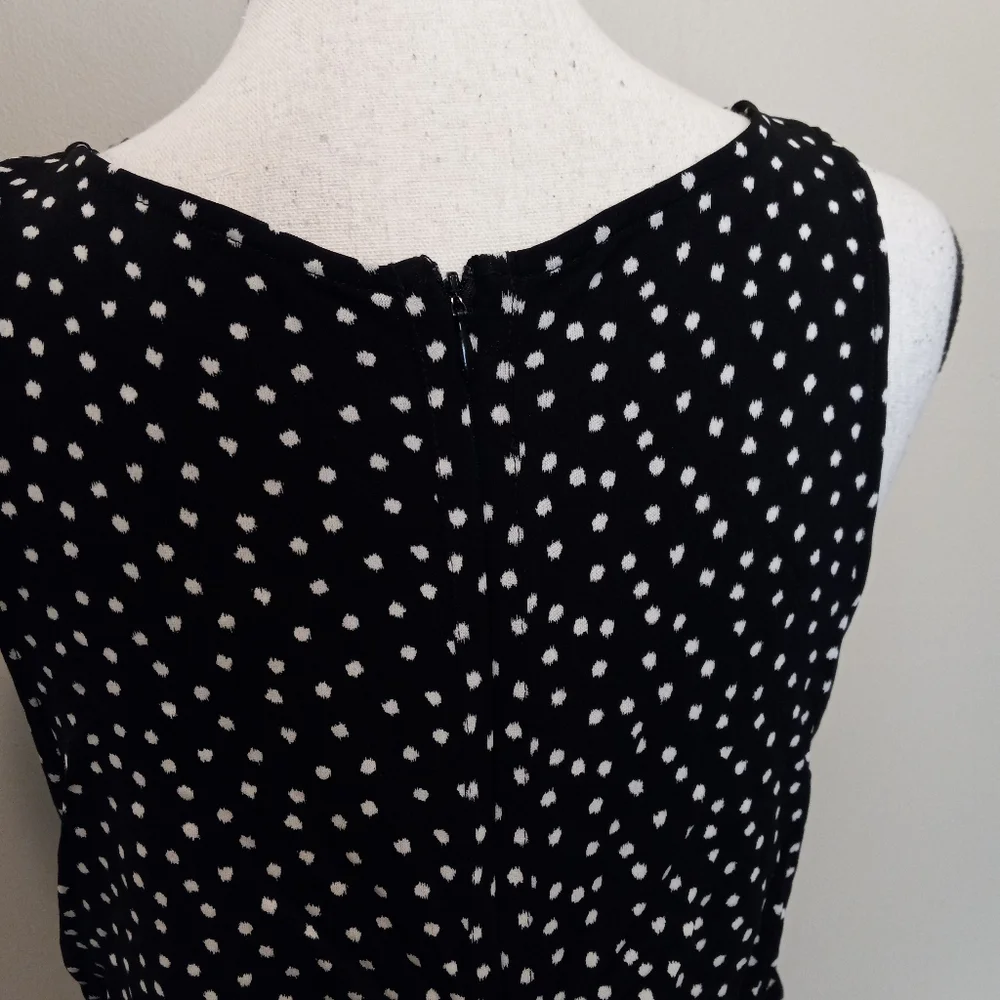 Ann Taylor Polka Dot Gathered Sleeveless Dress Womens Sz 10 (Cut Shorter) - Picture 4 of 5